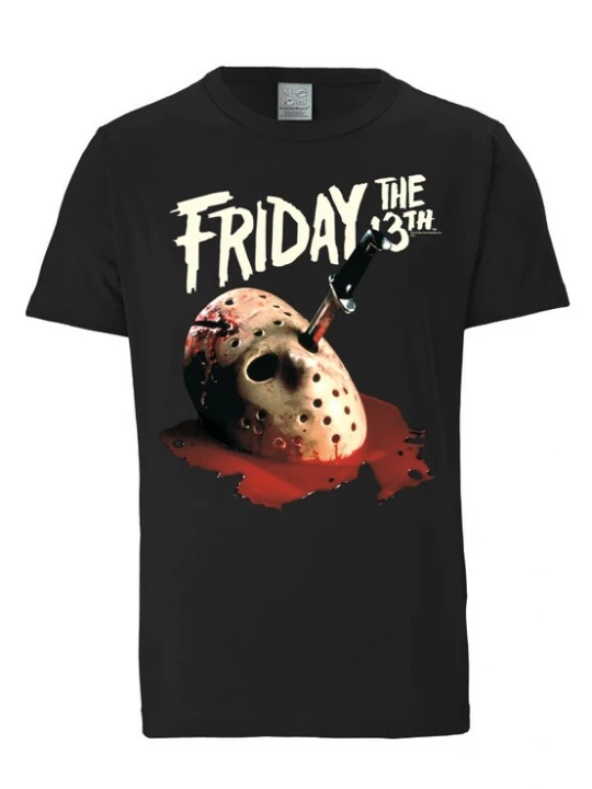 Foto van product LOGOSHIRT Shirt 'Friday The 13th' donkerrood / zwart / wit