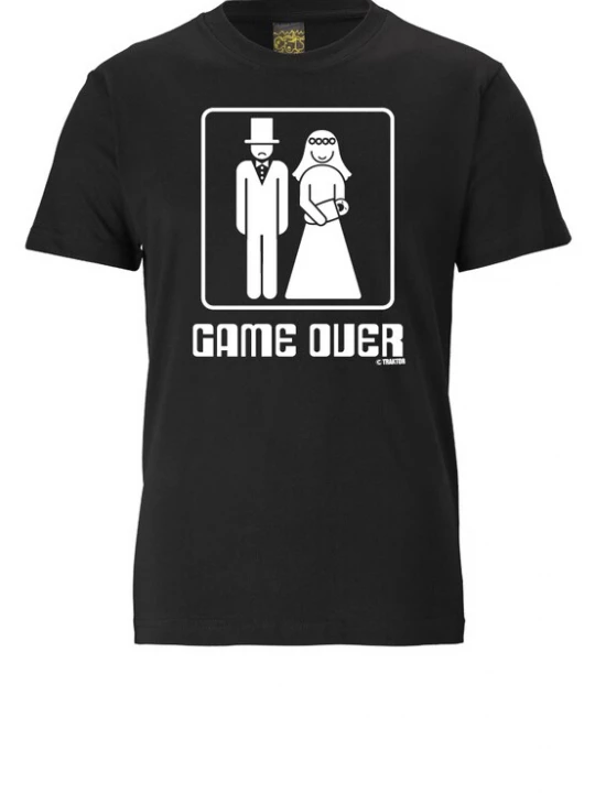 Foto van product LOGOSHIRT Shirt 'GAME OVER' zwart / wit