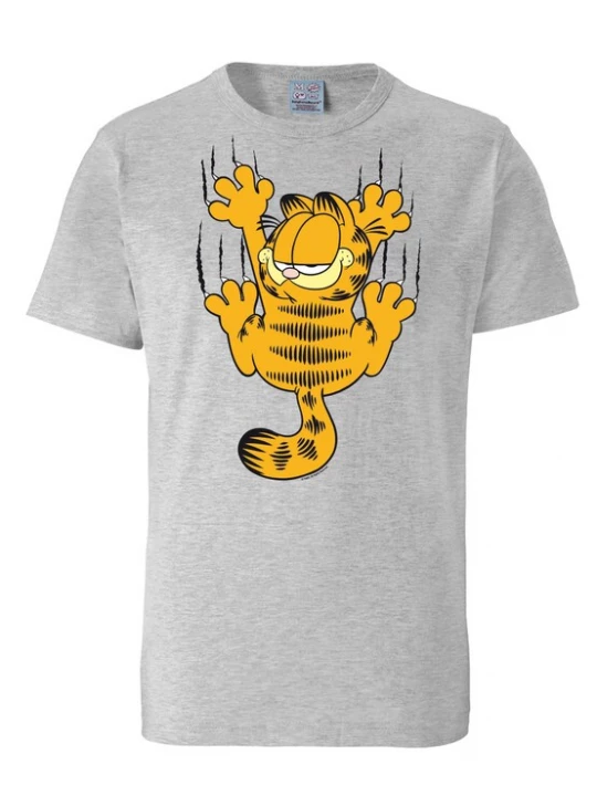 Foto van product LOGOSHIRT Shirt 'Garfield – Scratches' grijs / oranje / zwart / wit