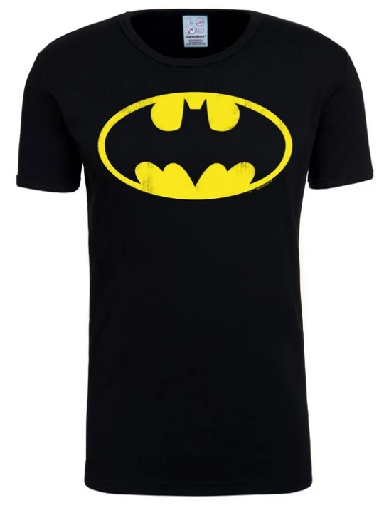 Foto van product LOGOSHIRT Shirt 'Batman-Logo' lichtgeel / zwart