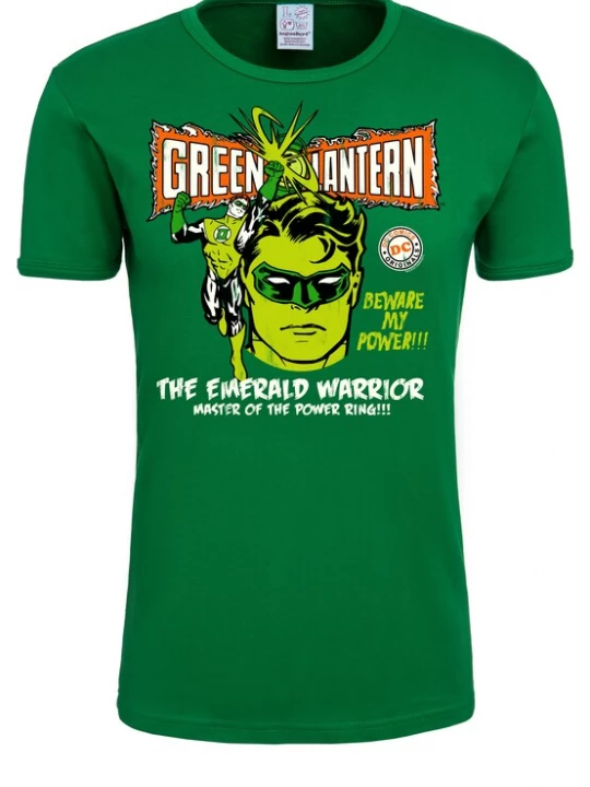 Foto van product LOGOSHIRT Shirt 'Green Lantern' groen / oranje / wit
