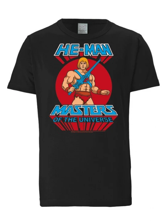 Foto van product LOGOSHIRT Shirt 'He-Man' azuur / rood / zwart / wit