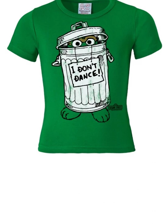 Foto van product LOGOSHIRT Shirt 'I Don't Dance - Sesamstraße - Oskar' groen / wit