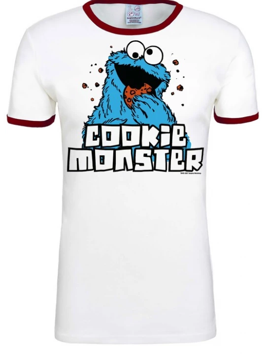 Foto van product LOGOSHIRT Shirt 'Krümelmonster' donkerrood / wit