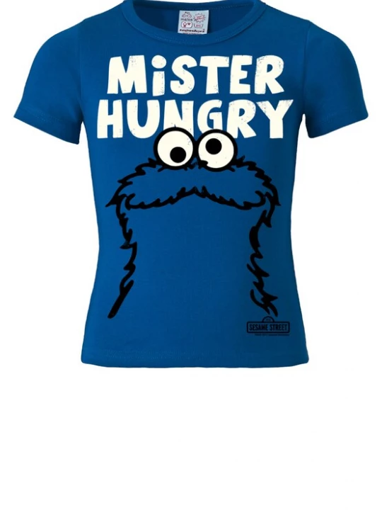 Foto van product LOGOSHIRT Shirt 'Krümelmonster - Mister Hungry' blauw / wit