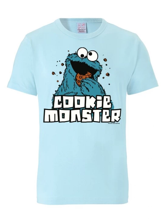 Foto van product LOGOSHIRT Shirt 'Krümelmonster - Sesamstrasse' lichtblauw / zwart / wit