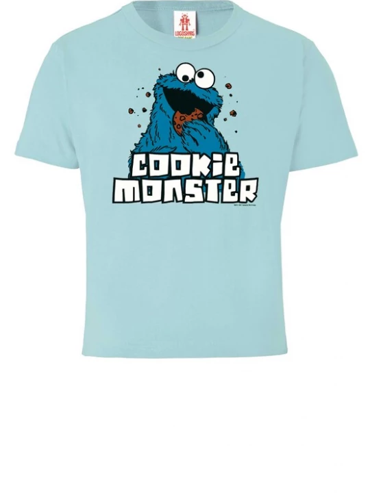 Foto van product LOGOSHIRT Shirt 'Krümelmonster' turquoise / lichtblauw / zwart / wit