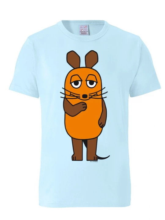 Foto van product LOGOSHIRT Shirt lichtblauw / donkerbruin / oranje / zwart
