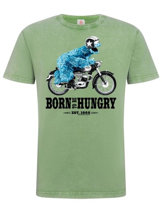 Foto van product LOGOSHIRT Shirt 'Sesamstrasse - Krümelmonster Motorrad' lichtgroen
