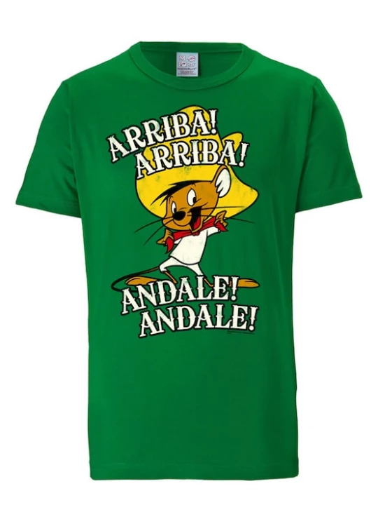 Foto van product LOGOSHIRT Shirt 'Looney Tunes Arriba! Andale!' lichtbruin / geel / groen / wit