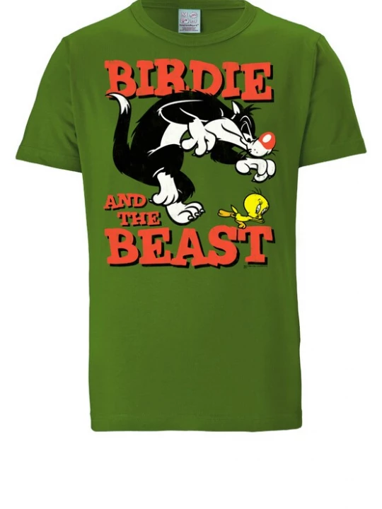 Foto van product LOGOSHIRT Shirt 'Looney Tunes – Sylvester & Tweety' olijfgroen