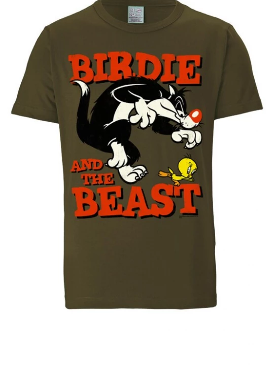Foto van product LOGOSHIRT Shirt 'Looney Tunes – Sylvester & Tweety' groen / olijfgroen