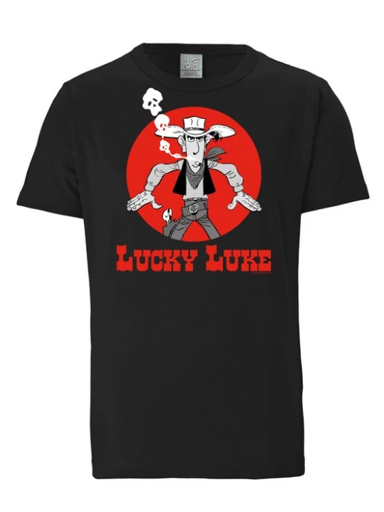Foto van product LOGOSHIRT Shirt 'Lucky Luke - Daisytown' grijs / rood / zwart / wit