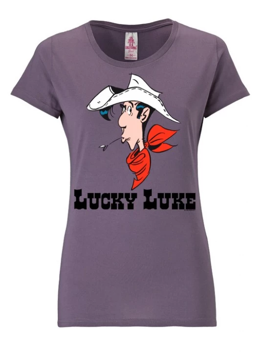 Foto van product LOGOSHIRT Shirt 'Lucky Luke Portrait' donkerlila
