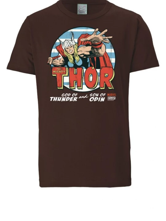 Foto van product LOGOSHIRT Shirt 'Marvel - Mighty Thor' bruin