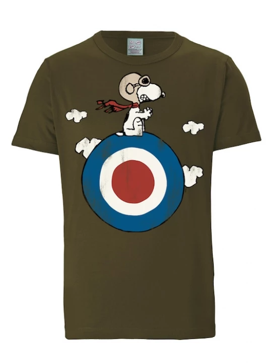 Foto van product LOGOSHIRT Shirt 'Peanuts - Snoopy Pilot' blauw / olijfgroen / rood / wit