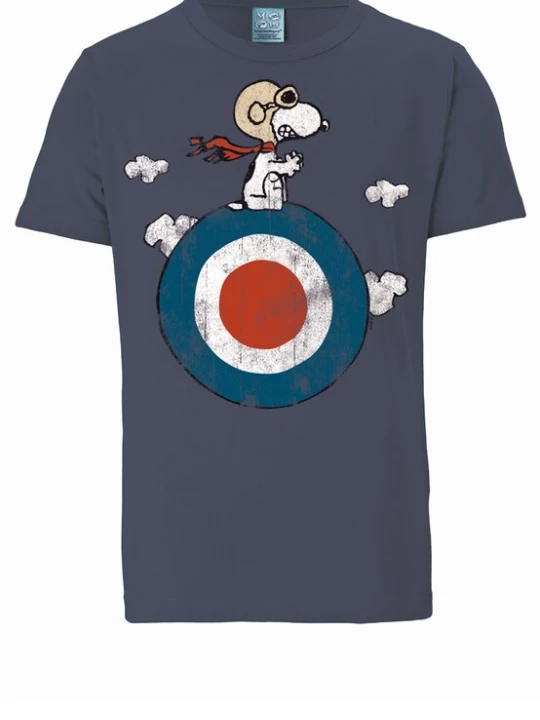 Foto van product LOGOSHIRT Shirt 'Peanuts Snoopy Pilot' saffier / rood / zwart / wit