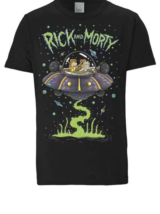 Foto van product LOGOSHIRT Shirt 'Rick & Morty - Raumschiff' zwart