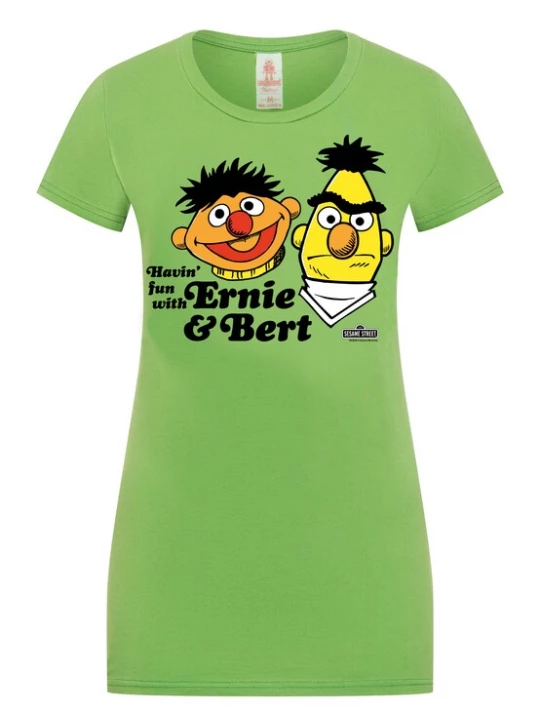 Foto van product LOGOSHIRT Shirt 'Sesamstrasse - Ernie & Bert' geel / groen / oranje / zwart