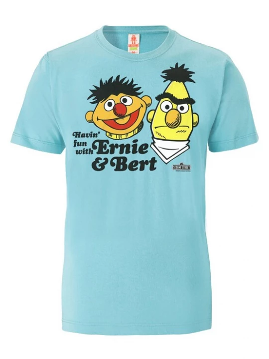 Foto van product LOGOSHIRT Shirt 'Sesamstrasse - Ernie & Bert | Havin' Fun' lichtblauw