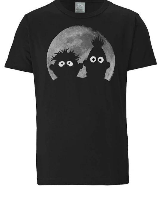 Foto van product LOGOSHIRT Shirt 'Sesamstrasse - Ernie & Bert | Mond' zwart