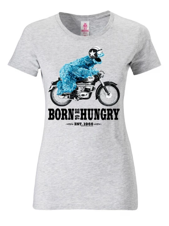 Foto van product LOGOSHIRT Shirt 'Sesamstrasse - Krümelmonster Motorrad' grijs
