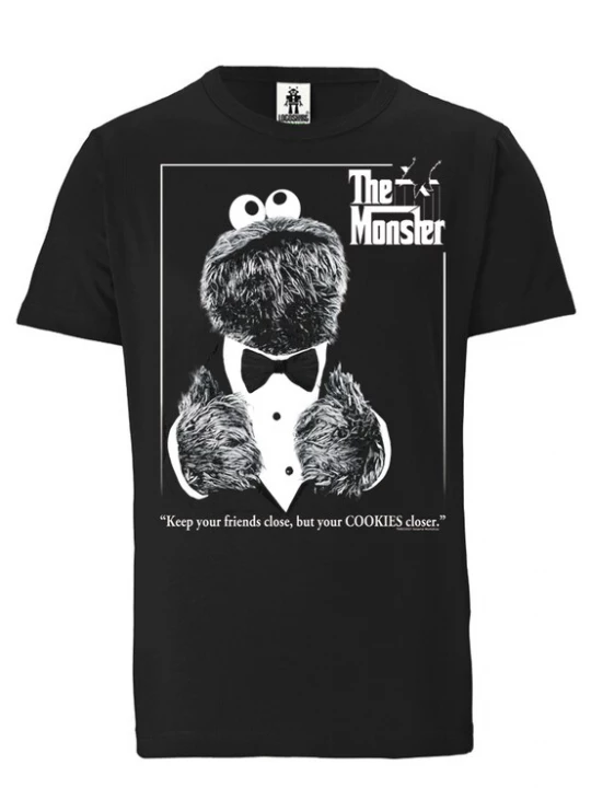Foto van product LOGOSHIRT Shirt 'Sesamstrasse - Krümelmonster Pate' zwart
