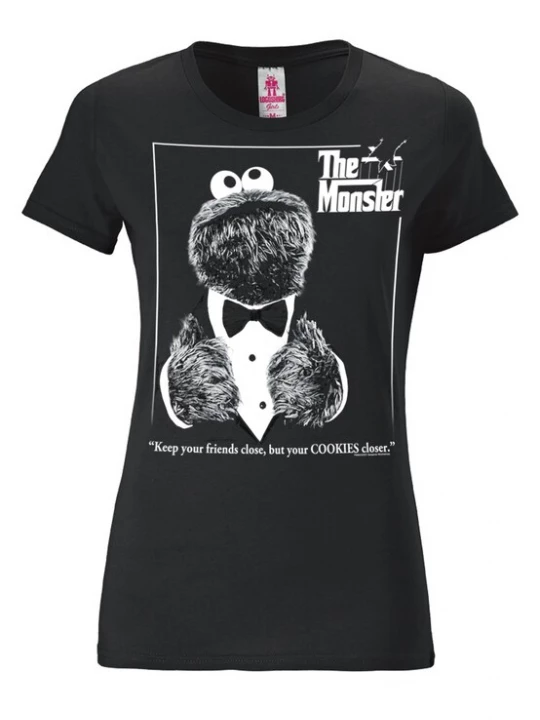 Foto van product LOGOSHIRT Shirt 'Sesamstrasse - Krümelmonster Pate' zwart