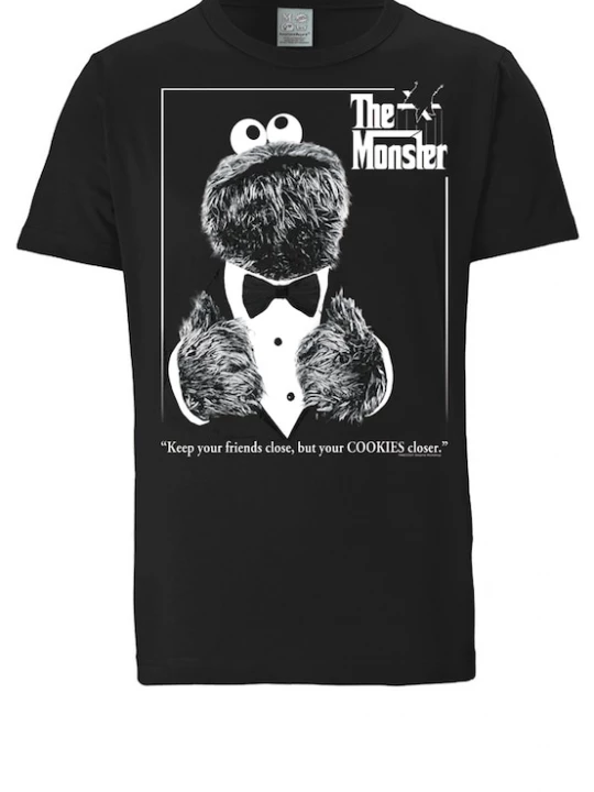 Foto van product LOGOSHIRT Shirt 'Sesamstrasse – Krümelmonster Pate' zwart