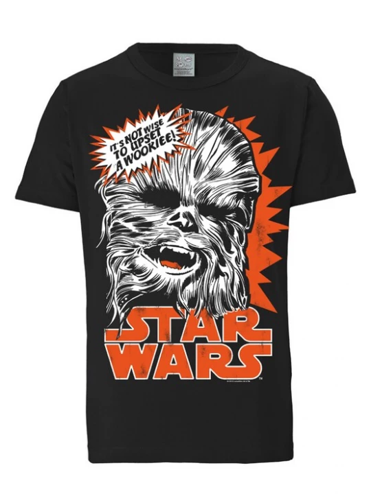 Foto van product LOGOSHIRT Shirt 'Star Wars - Chewbacca' rood / zwart / wit