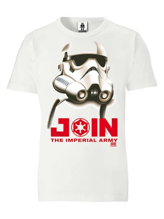 Foto van product LOGOSHIRT Shirt 'Stormtrooper - Join The Imperial Army' goud / rood / zwart / wit
