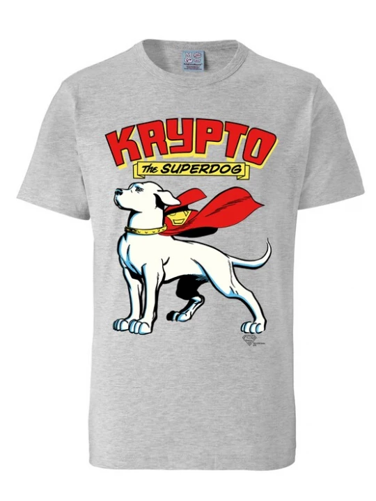Foto van product LOGOSHIRT Shirt 'Superdog - Krypto' geel / grijs gemêleerd / rood / wit