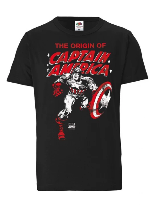 Foto van product LOGOSHIRT Shirt 'The Origin Of Captain America' gemengde kleuren / zwart