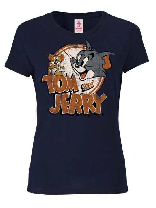 Foto van product LOGOSHIRT Shirt 'Tom & Jerry' beige / donkerblauw / bruin