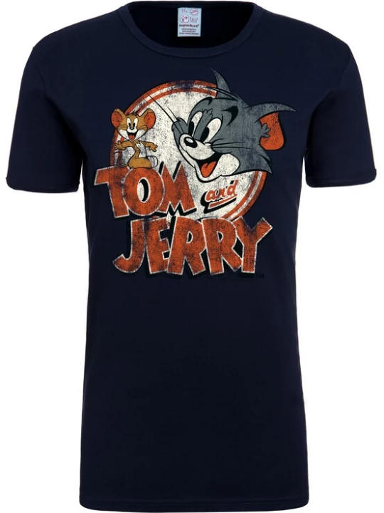 Foto van product LOGOSHIRT Shirt 'Tom & Jerry' donkerblauw / basaltgrijs / roestrood / offwhite