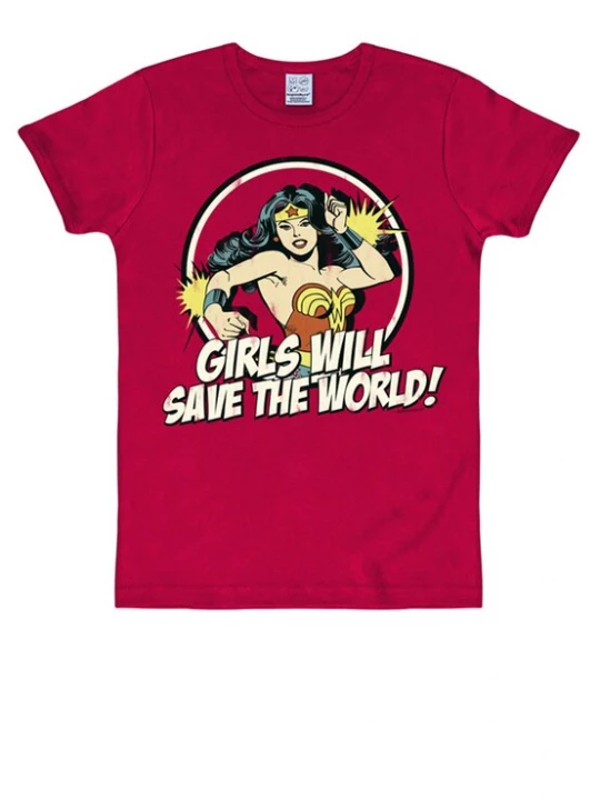 Foto van product LOGOSHIRT Shirt 'Wonder Woman' beige / rood / wit