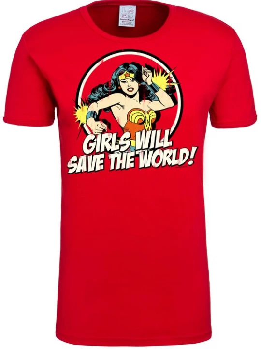 Foto van product LOGOSHIRT Shirt 'Wonder Woman - DC Comics' beige / geel / rood / zwart