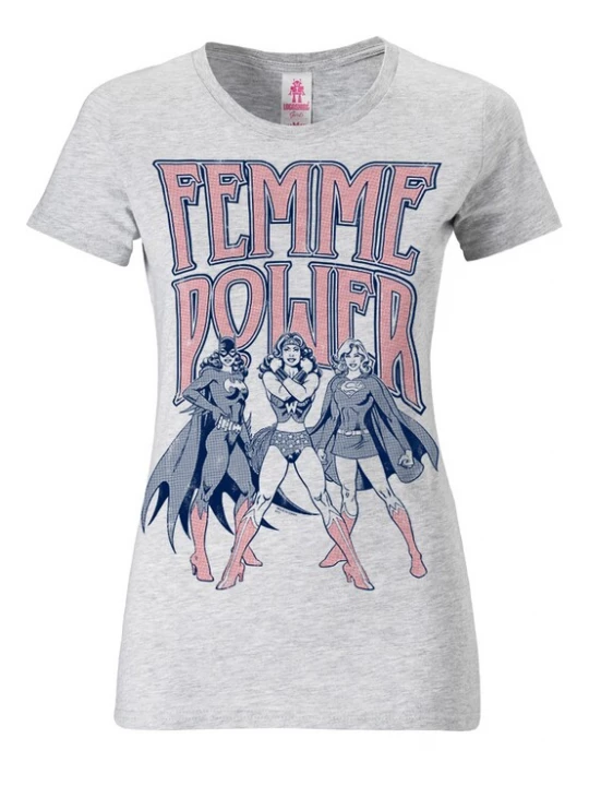 Foto van product LOGOSHIRT Shirt 'Wonder Woman' rookgrijs / grijs gemêleerd / rood gemêleerd