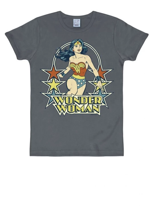 Foto van product LOGOSHIRT Shirt 'Wonder Woman' saffier / bruin / donkergrijs / wit