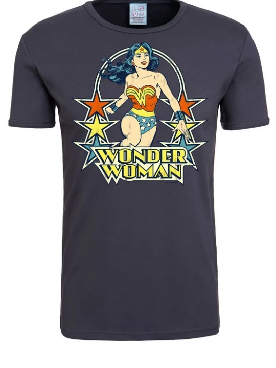 Foto van product LOGOSHIRT Shirt 'Wonder Woman – Stars' blauw / grijs / gemengde kleuren