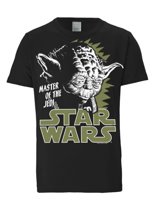 Foto van product LOGOSHIRT Shirt 'Yoda' olijfgroen / zwart / wit