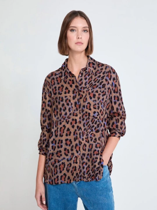 Foto van product Lola Casademunt Blouse bruin / lila / mauve / zwart