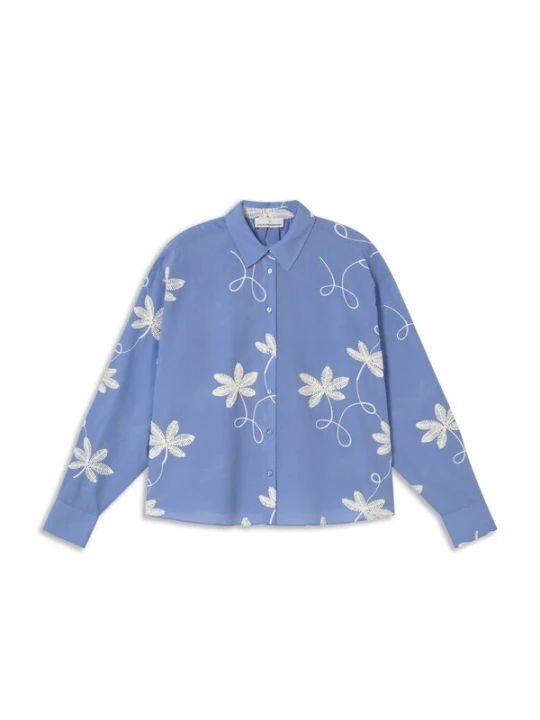 Foto van product Lola Casademunt Blouse crème / hemelsblauw