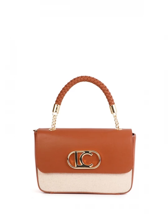 Foto van product Lola Casademunt Handtas lichtbeige / kastanjebruin