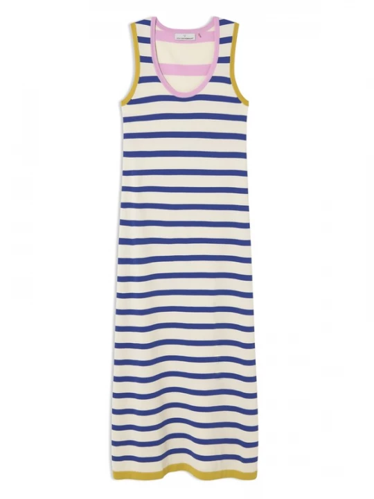 Foto van product Lola Casademunt Jurk lichtbeige / navy / mosterd / pruim
