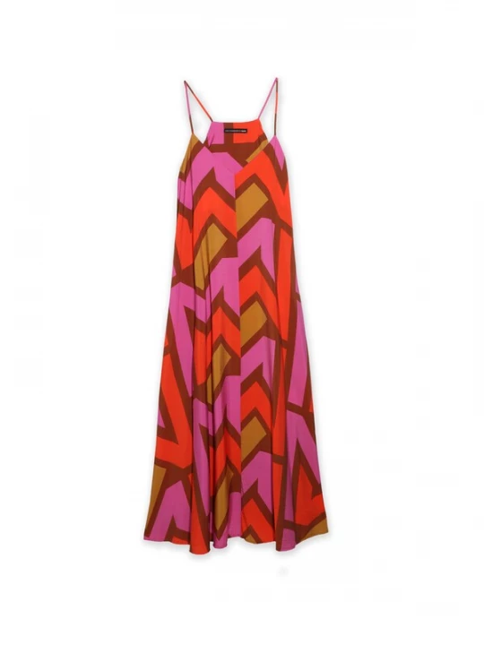 Foto van product Lola Casademunt Jurk lichtbruin / donkergeel / oranje / rosa