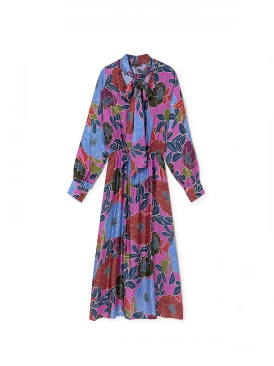 Foto van product Lola Casademunt Jurk navy / appel / lila / bourgogne