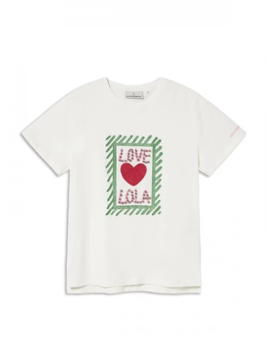 Foto van product Lola Casademunt Shirt lichtgroen / rosa / wit