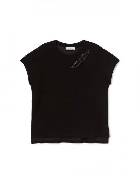 Foto van product Lola Casademunt Shirt zwart / zilver / transparant