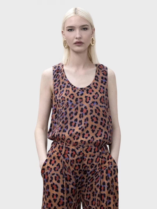 Foto van product Lola Casademunt Top bruin / lila / mauve / zwart